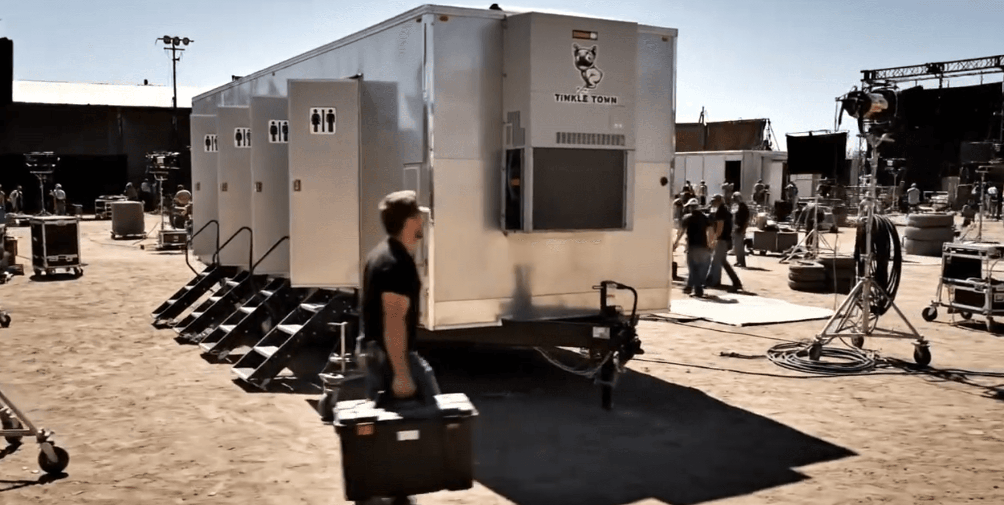 Tinkle Town trailer on movie set